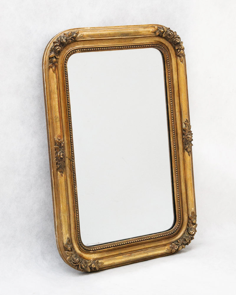 Small 19th Century French Rose Gilt Mirror