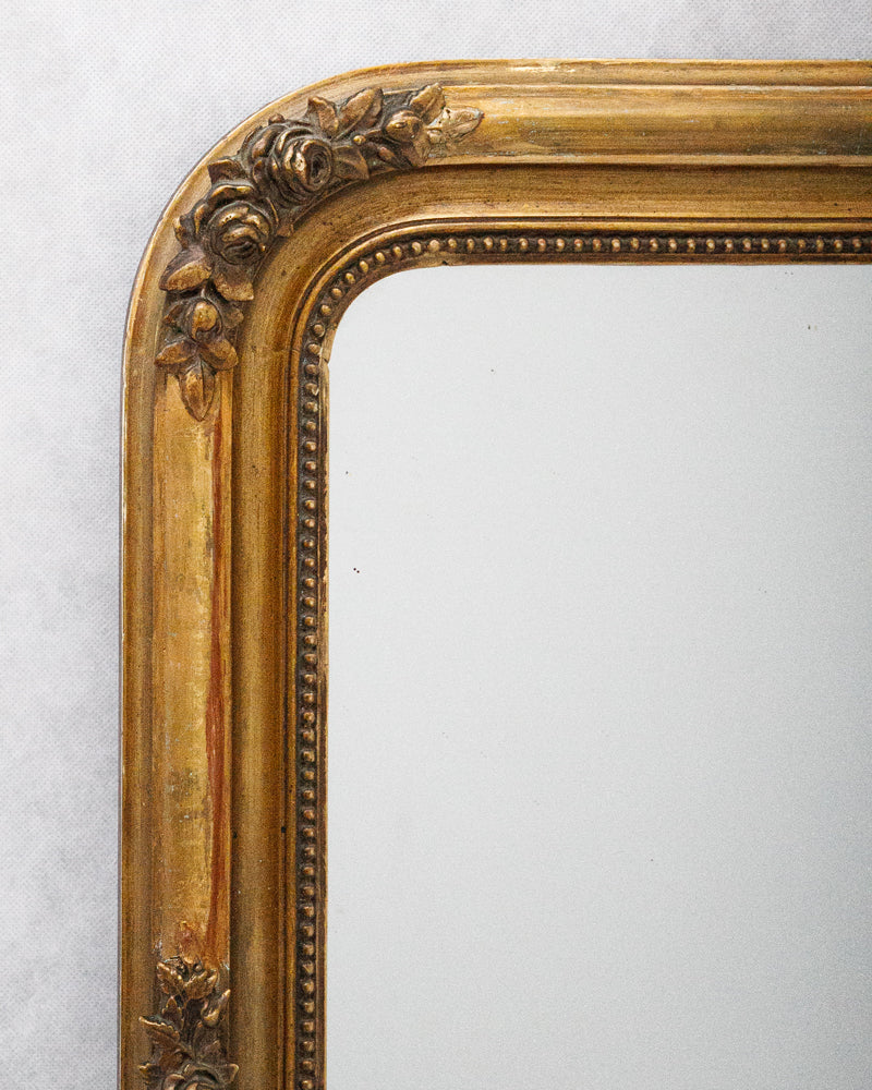 Small 19th Century French Rose Gilt Mirror