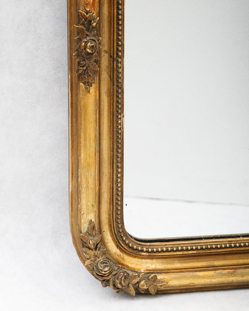 Small 19th Century French Rose Gilt Mirror