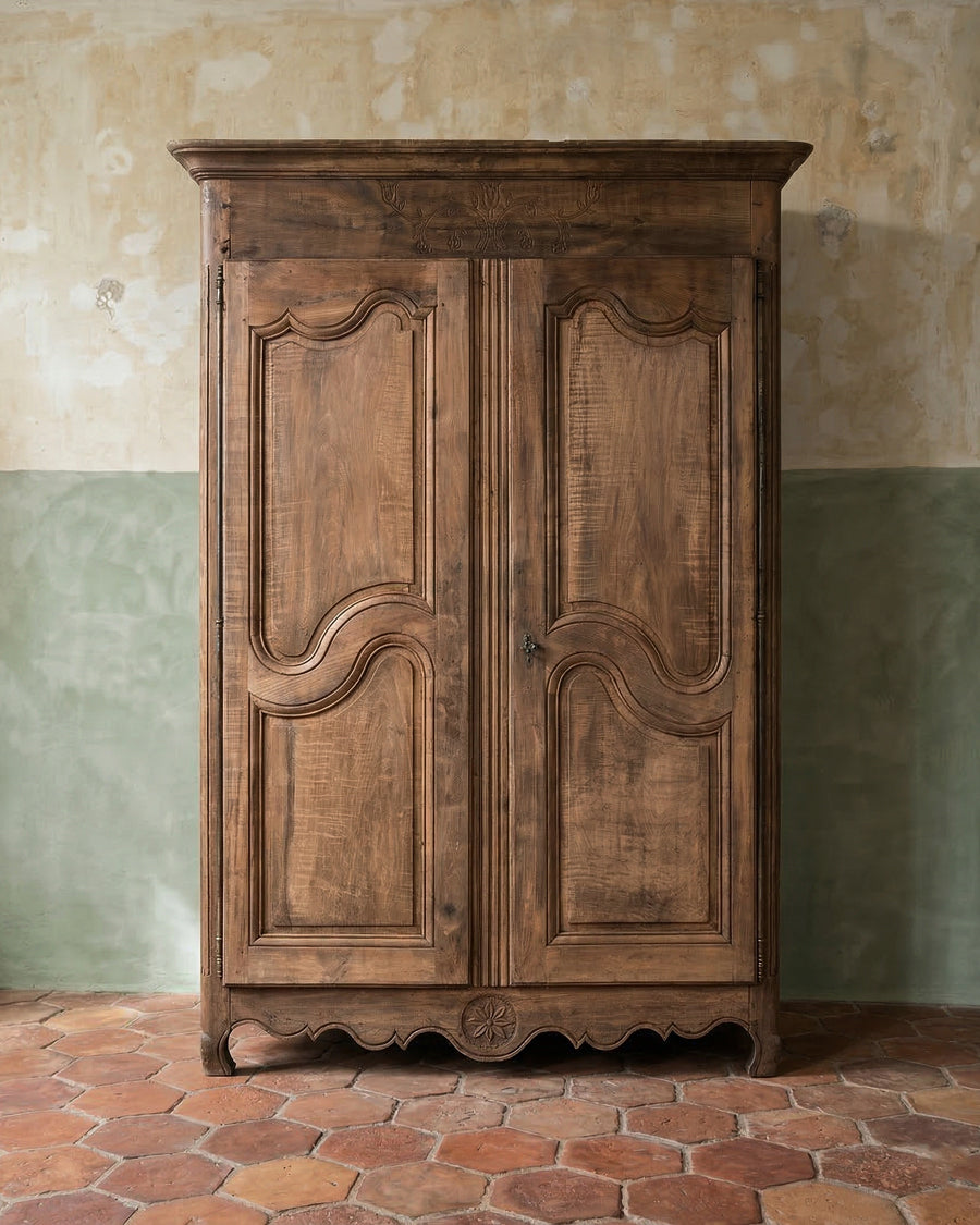 19th C Antique French Louis XV Armoire or Wardrobe