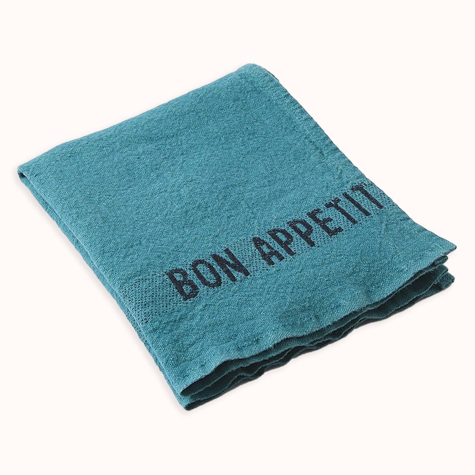 Bon Appetit Linen Napkins in Turquoise, Set of two