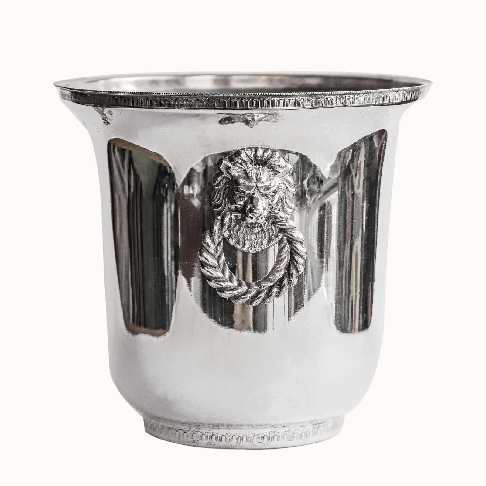 Vintage Silver Plated Lion Head Champagne Cooler and Ice Bucket