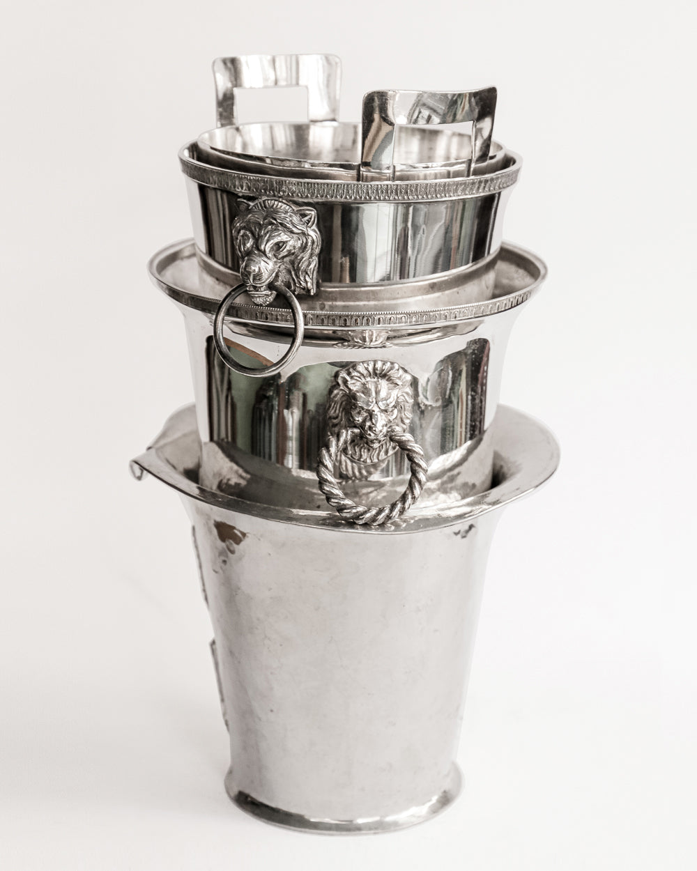 Mid Century Modern Silver Plated Champagne Cooler and Ice Bucket