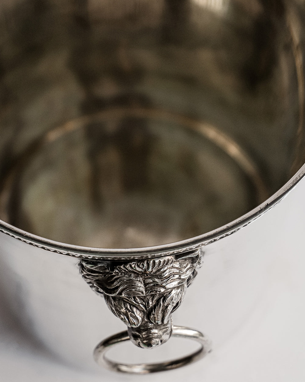 Heavy Vintage Silver Plated Lion Head Champagne Cooler and Ice Bucket