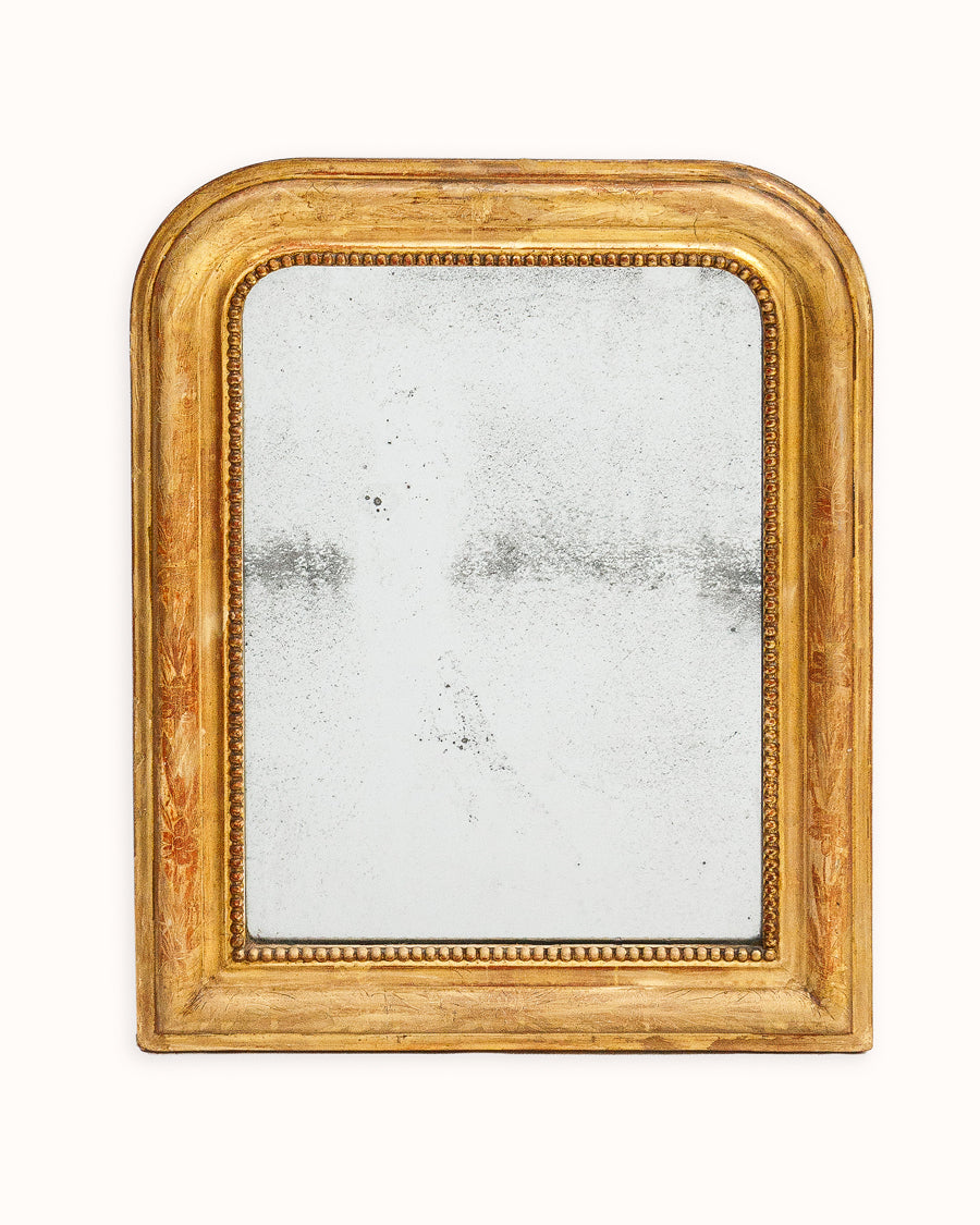 Set of Two 19th C Petite French Gilt Rouge Louis Philippe Mirrors