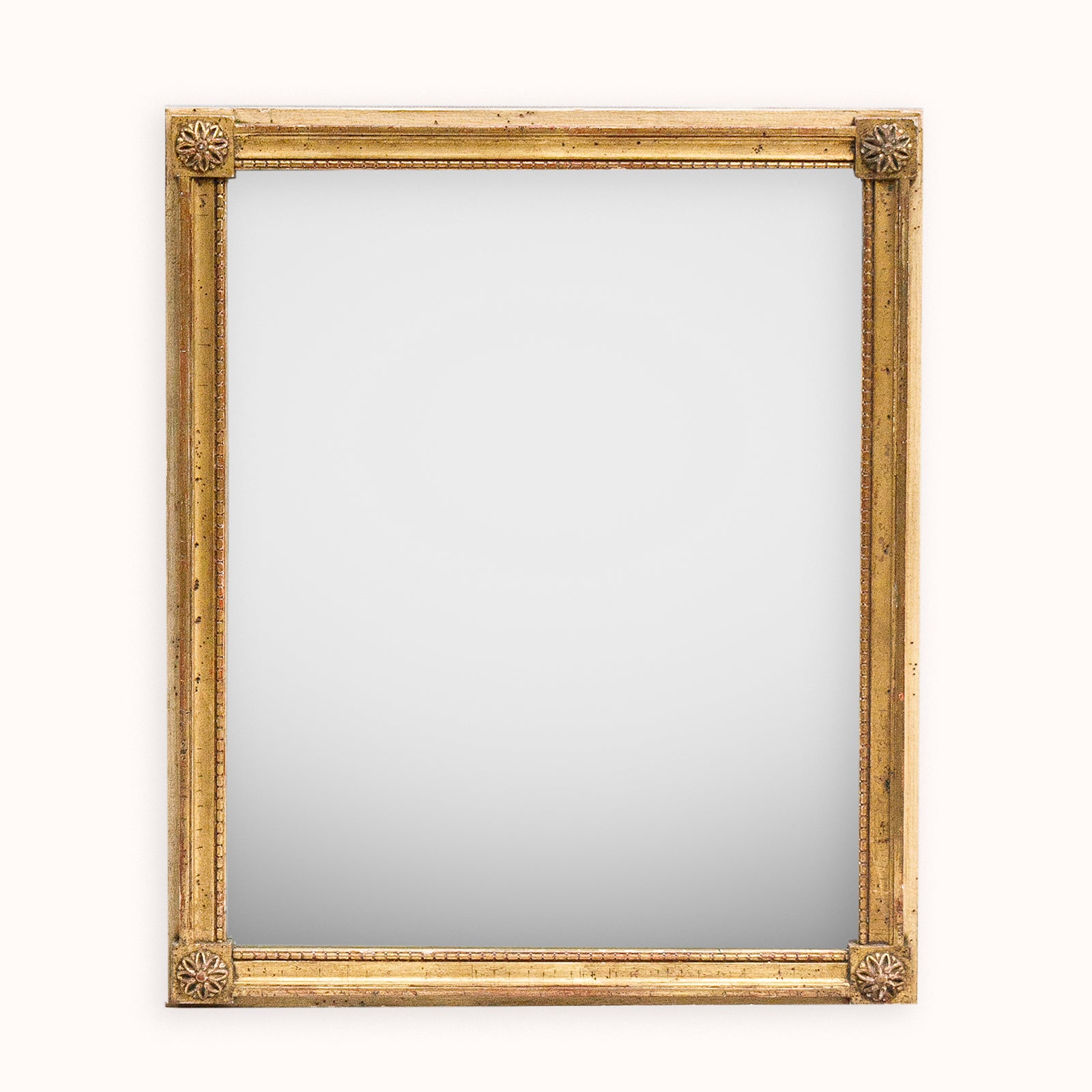 Small Louis XVI Giltwood Mirror with Floral Corners