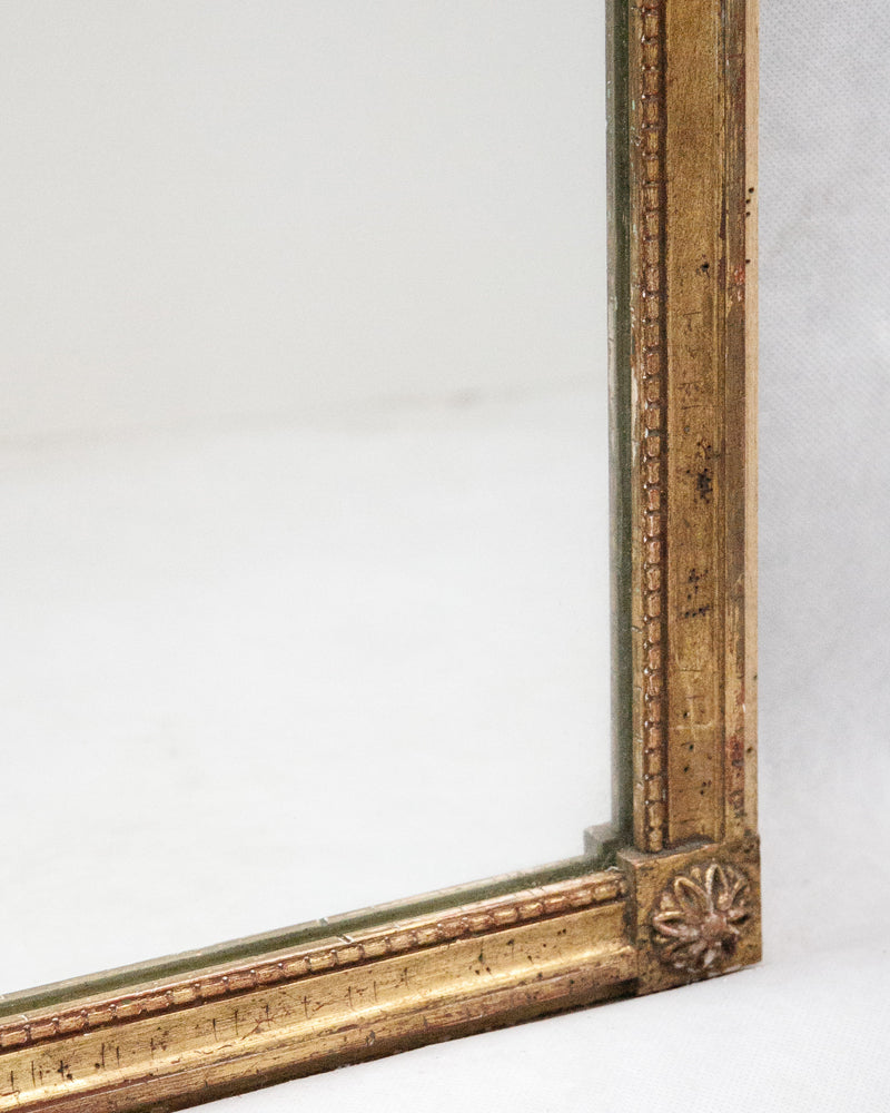 Small Louis XVI Giltwood Mirror with Floral Corners