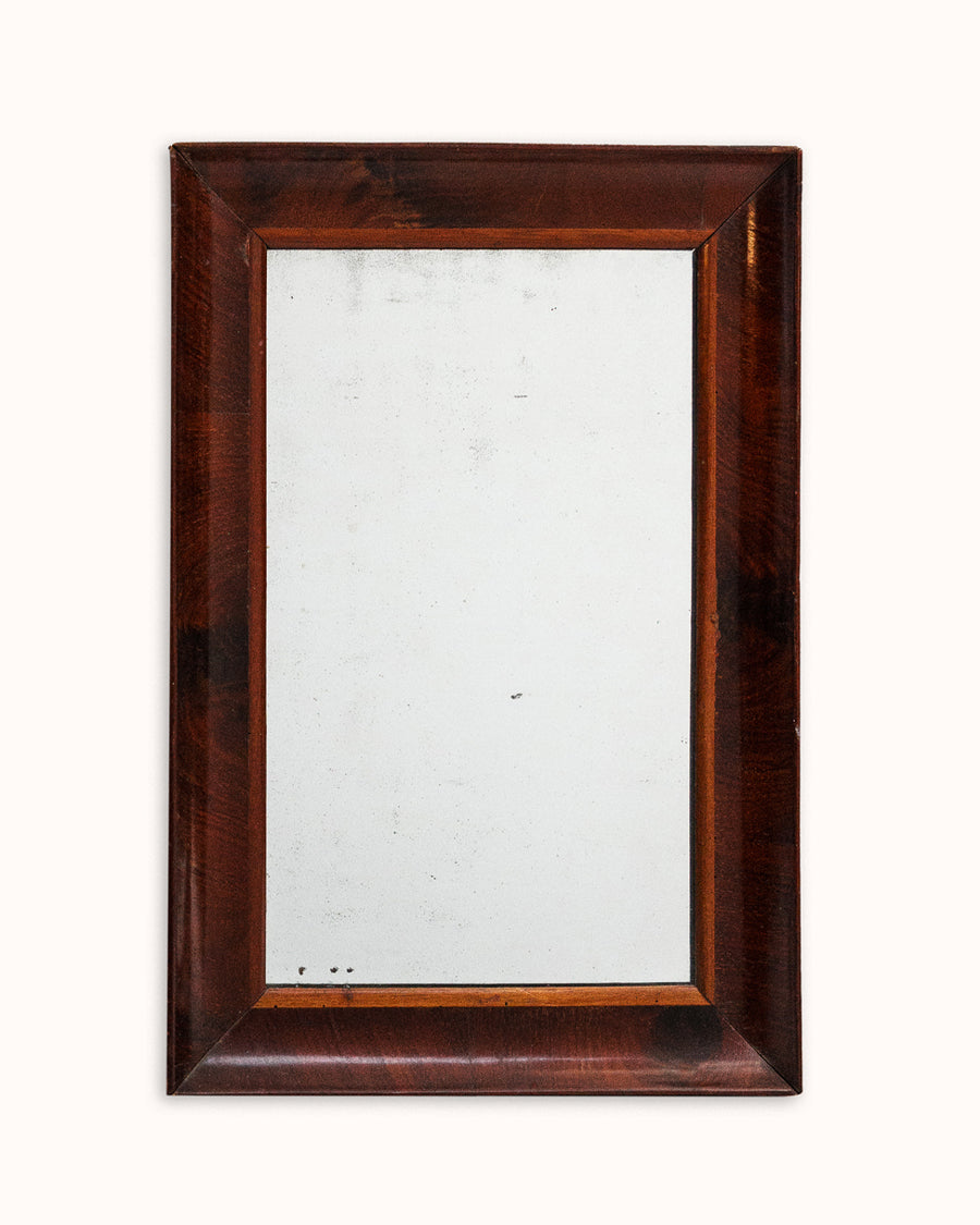 Late 19th C Small Mahogany Veneered Rectangular Mirror