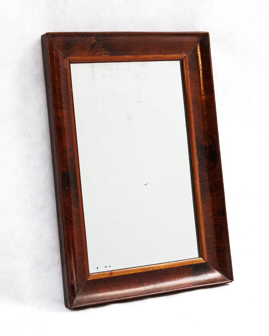 Late 19th C Small Mahogany Veneered Rectangular Mirror