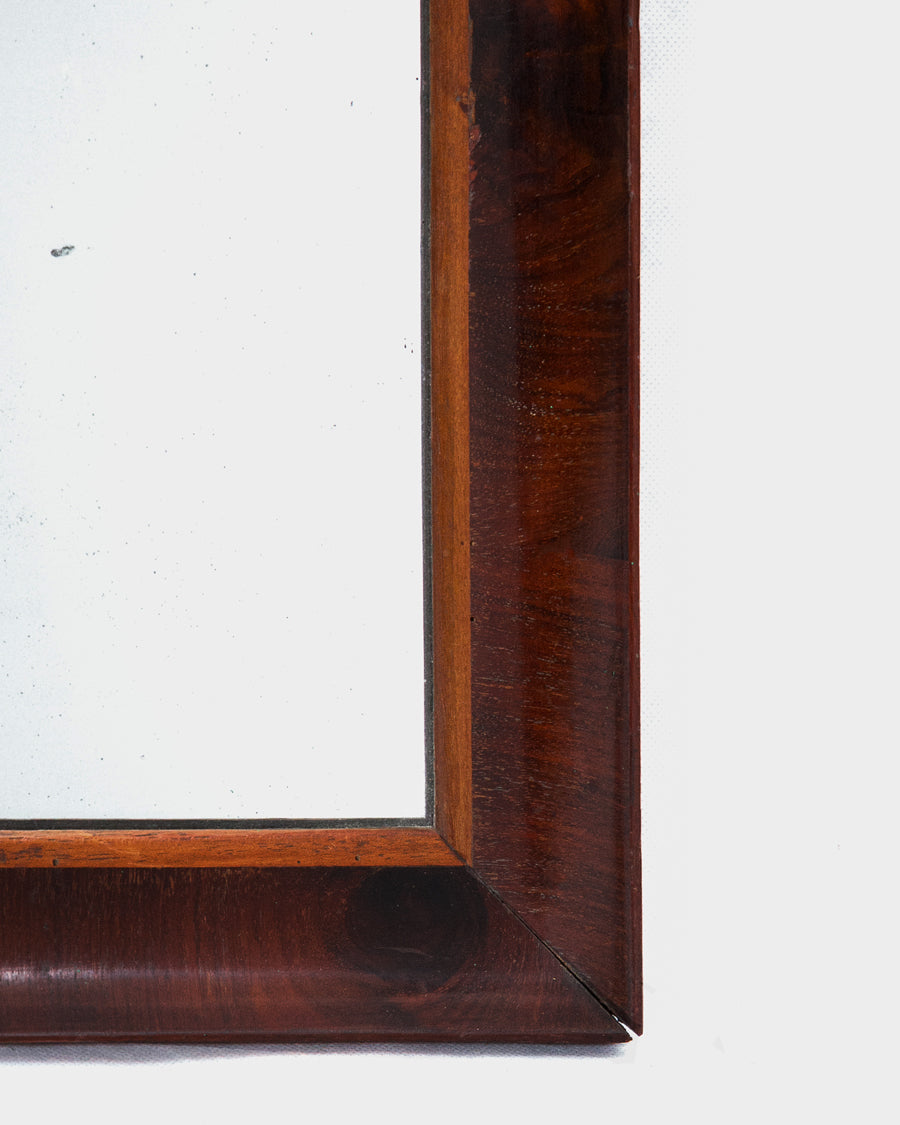 Late 19th C Small Mahogany Veneered Rectangular Mirror