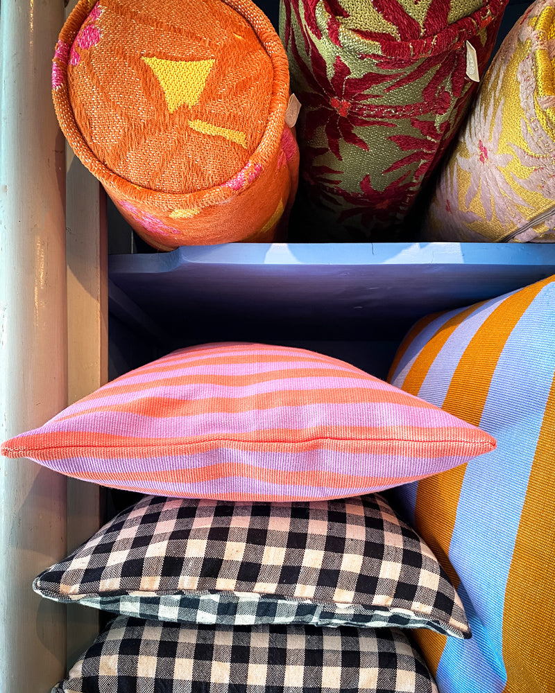 Heritage Weave Striped Pillow | Rose & Lila