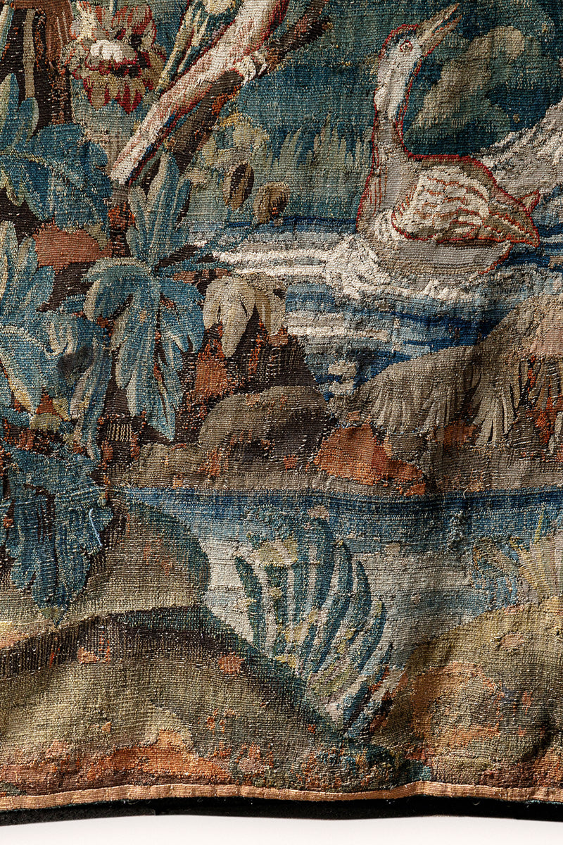 Large Early 18th Century Verdure Tapestry Wall Hanging
