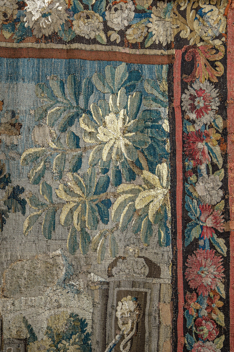 Large Early 18th Century Verdure Tapestry Wall Hanging
