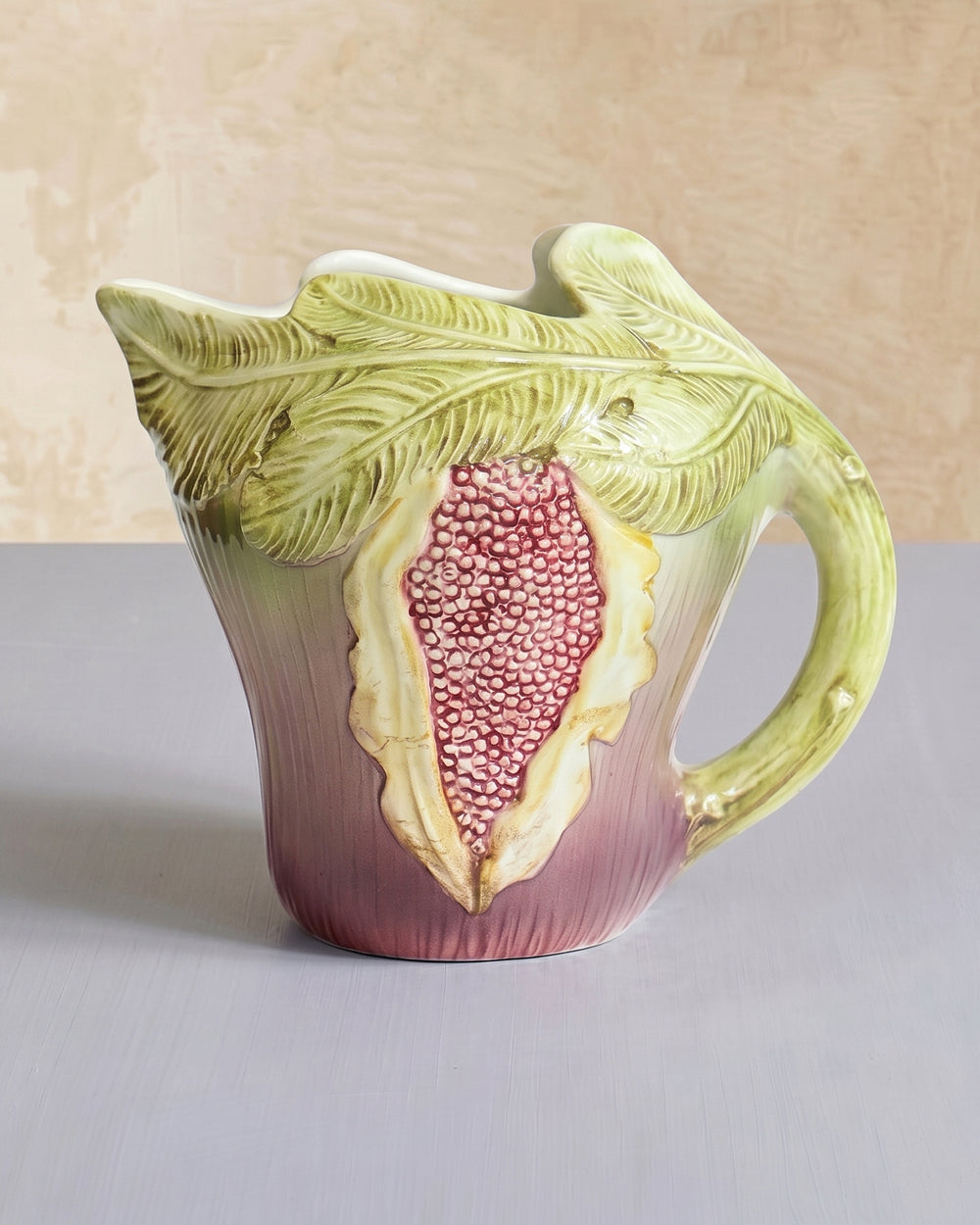 Italy Artistichi Ceramiche FG 花瓶 ビンテージ Florentine blue on “Lemon Handmade Pitcher Rooster Ceramic 工芸品