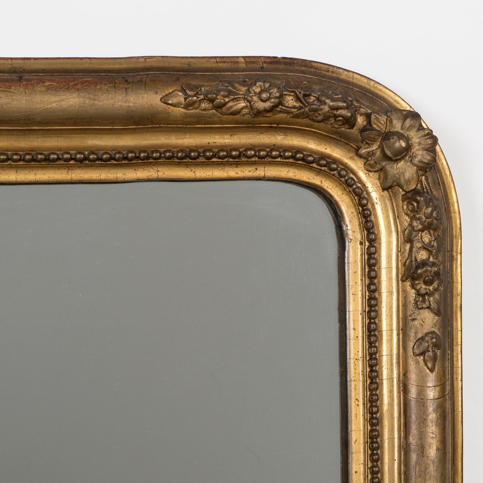 Golden Louis Philippe Flower Mirror