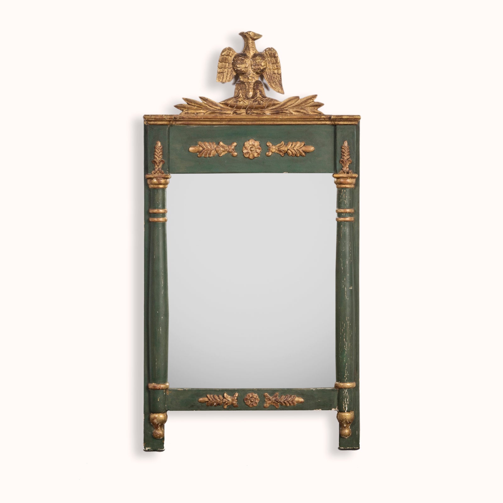 19th French Empire C Golden Eagle Crest Mirror