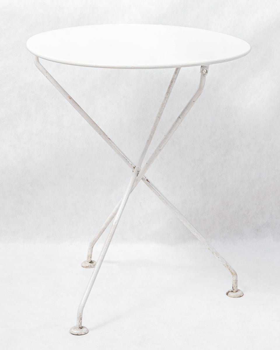 Mid 20th C French Round Metal Folding Table