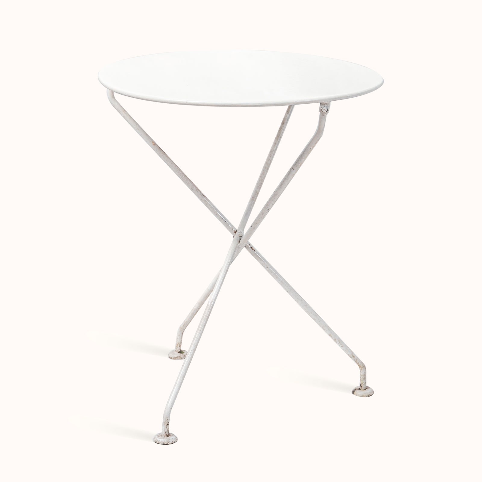 Mid 20th C French Round Metal Folding Table