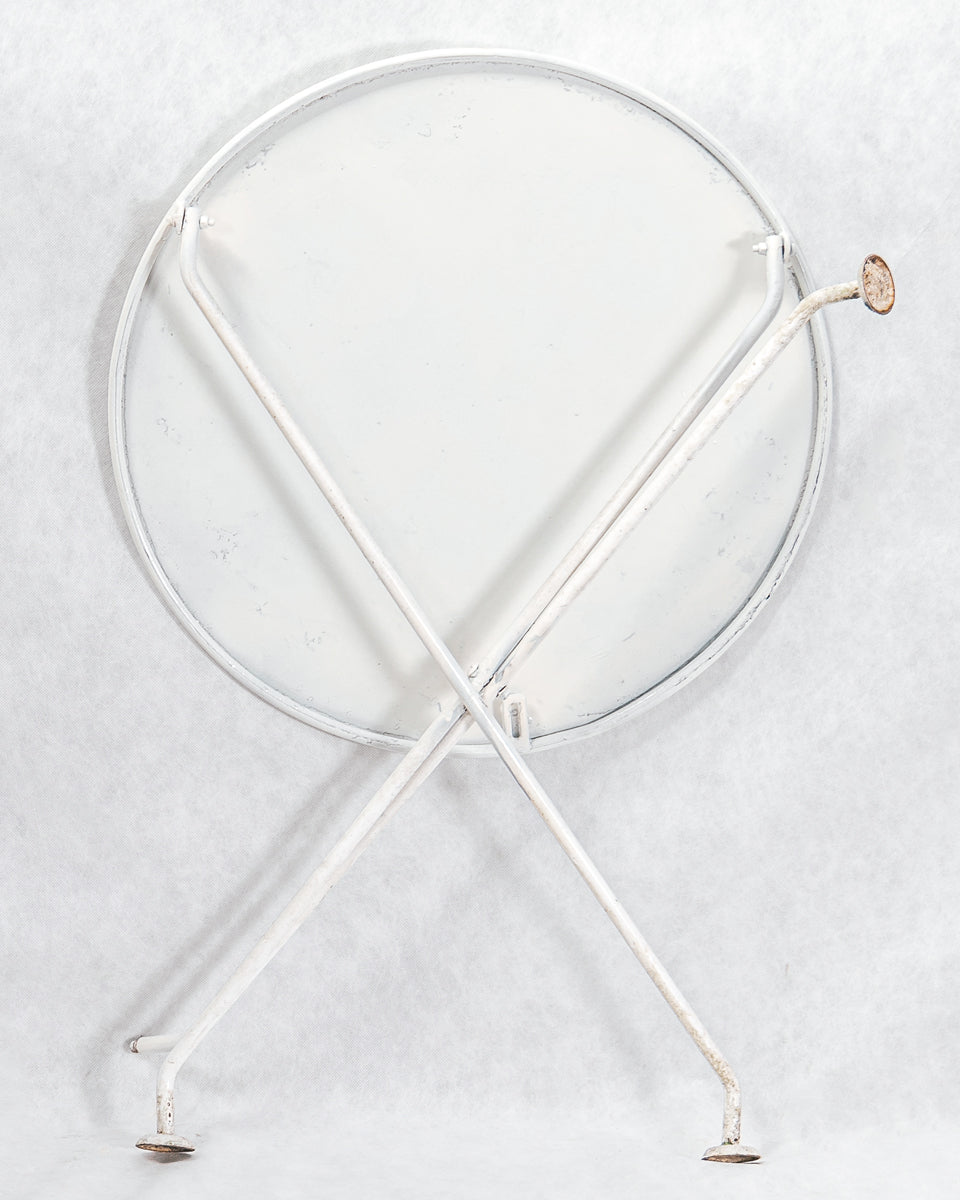 Mid 20th C French Round Metal Folding Table