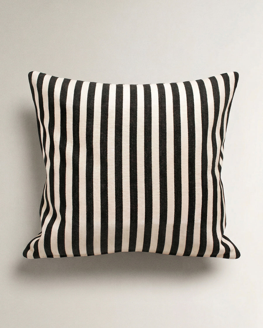 Heritage Weave Striped Pillow | Black & White