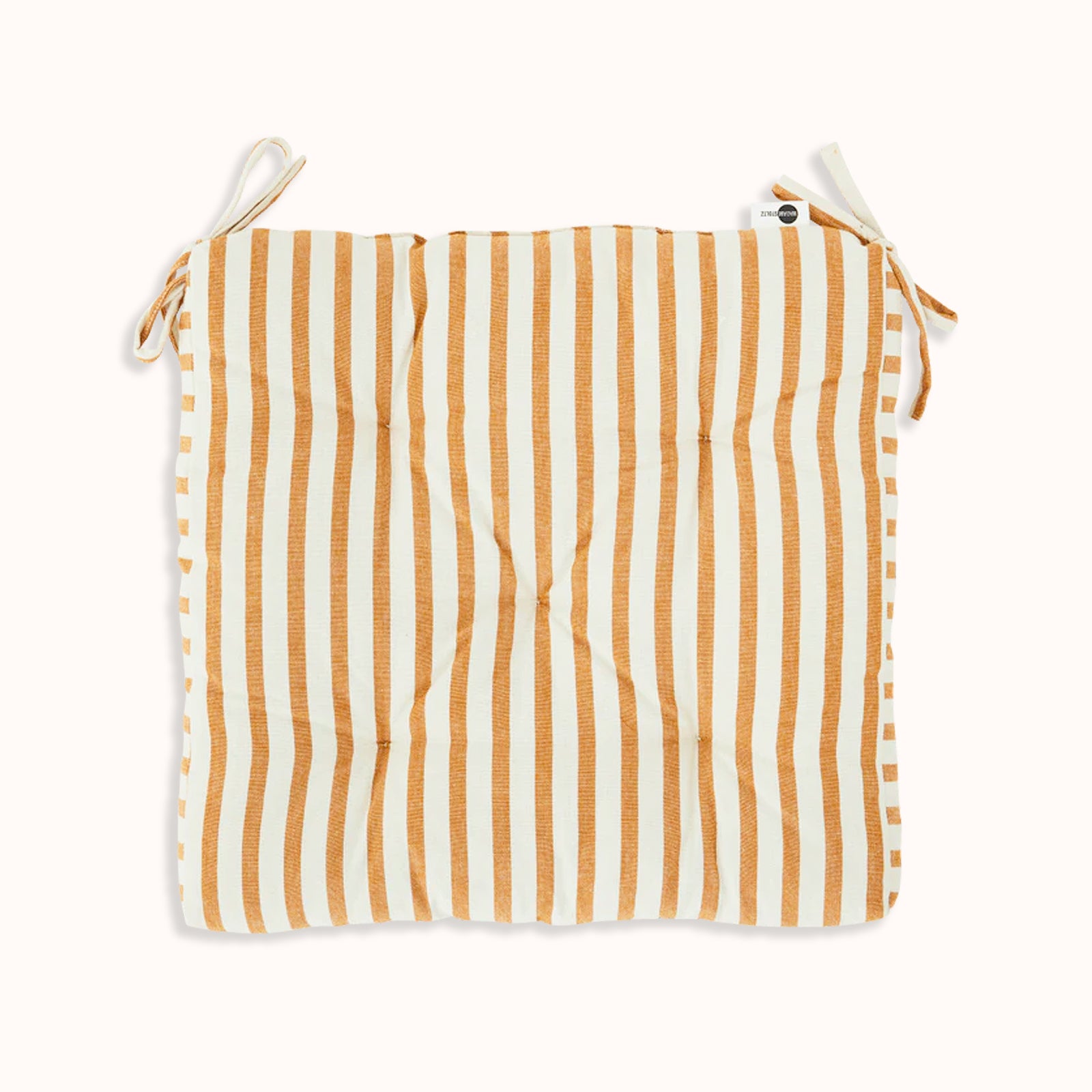 Cotton Mattress Pillow Yellow and White Stripes
