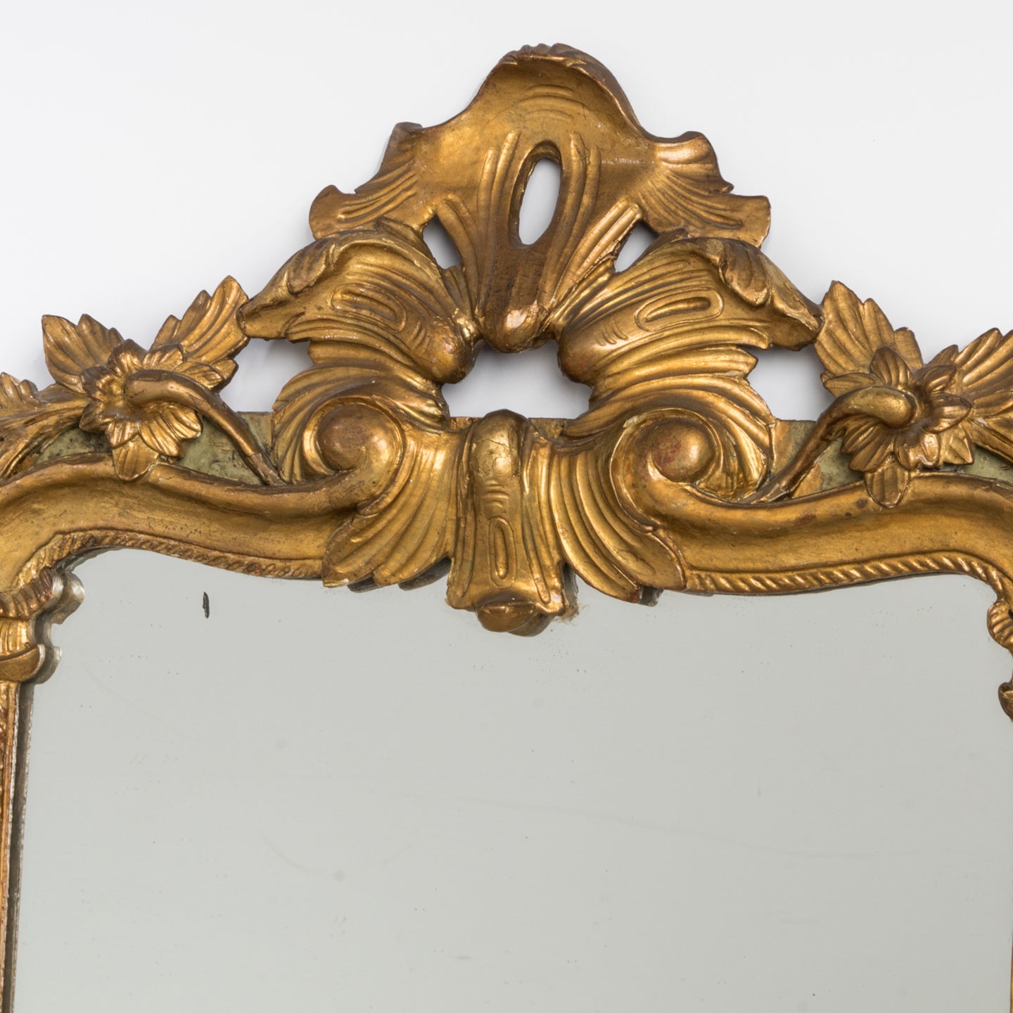 19th C Antique Flower Mirror