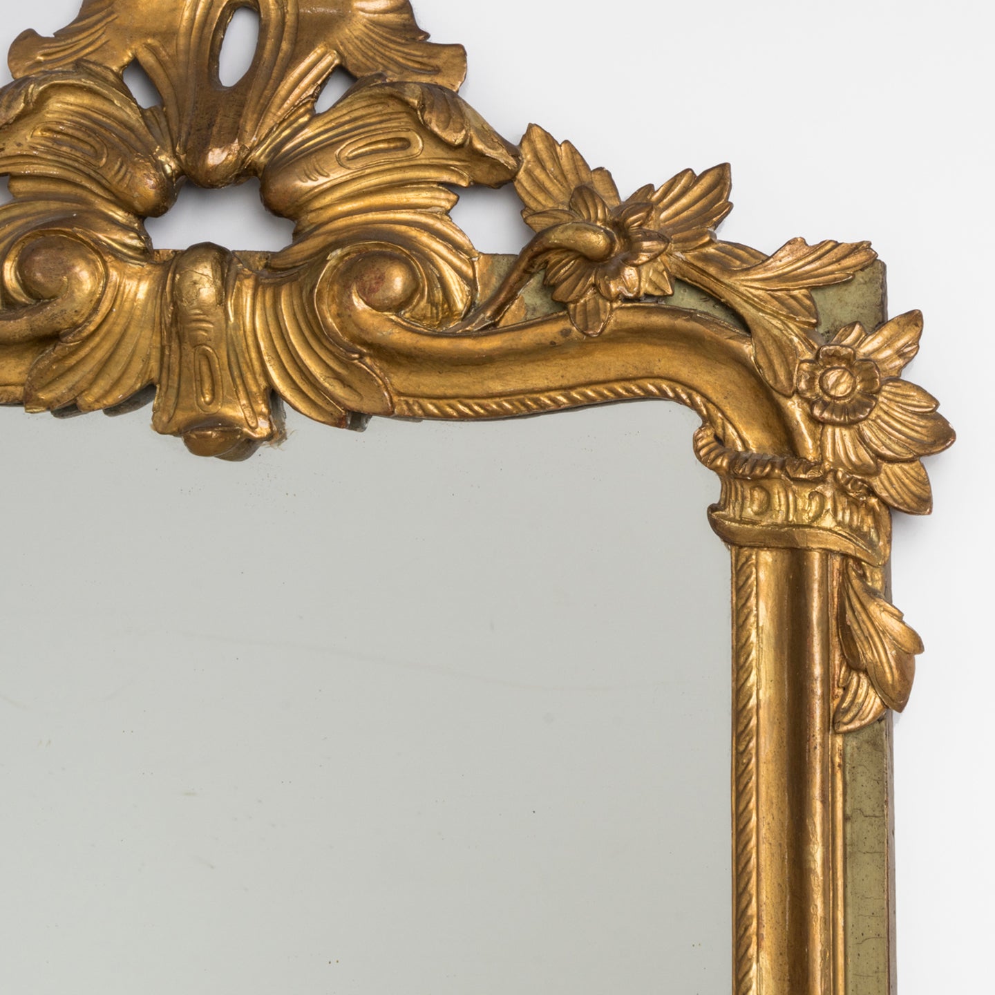 19th C Antique Flower Mirror