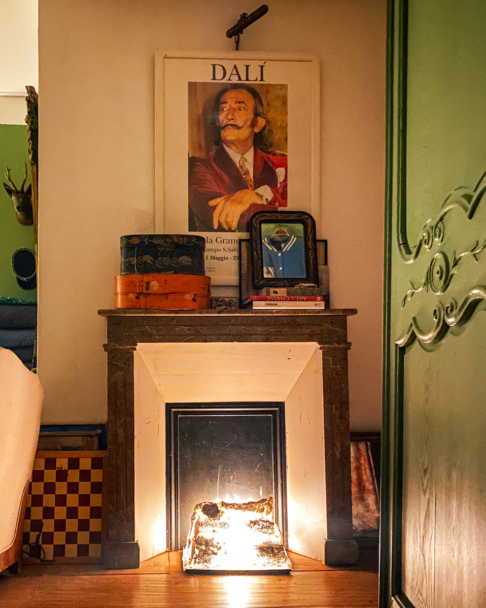 Wooden Faux Marble Painted Fireplace Mantel