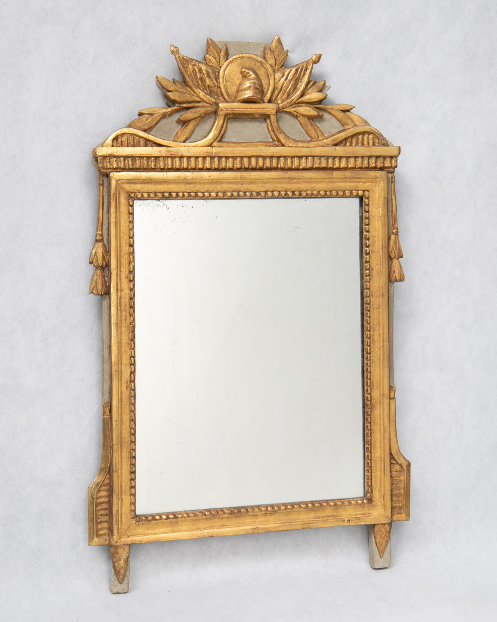 Rare Louis XVI Mirror with Revolutionary Bonnet Rouge Crest, c.1790