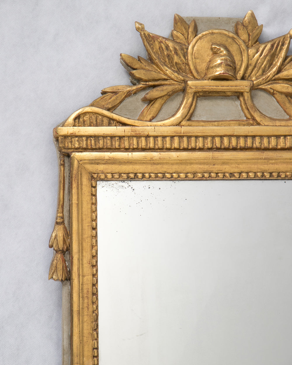 Rare Louis XVI Mirror with Revolutionary Bonnet Rouge Crest, c.1790