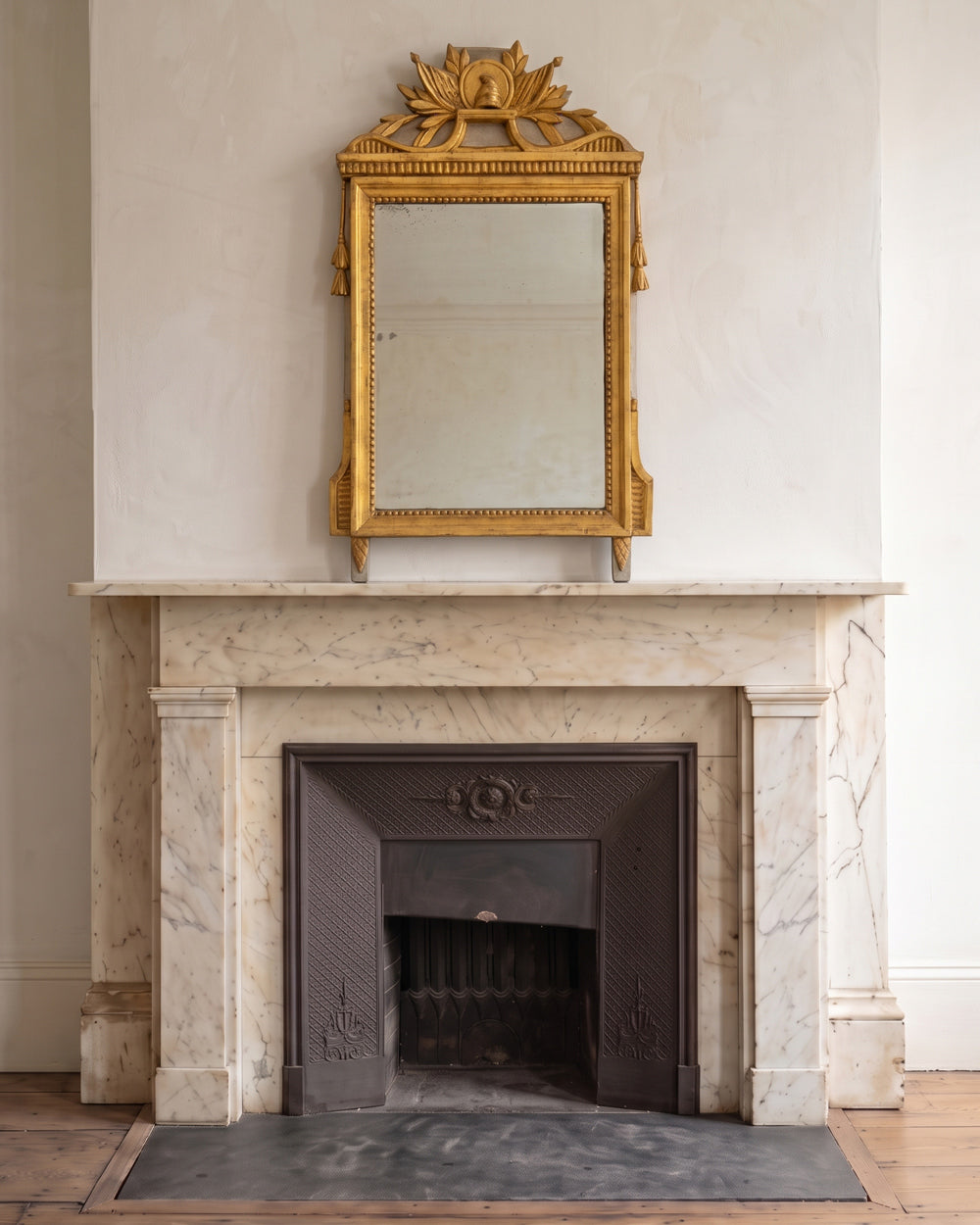 Rare Louis XVI Mirror with Revolutionary Bonnet Rouge Crest, c.1790