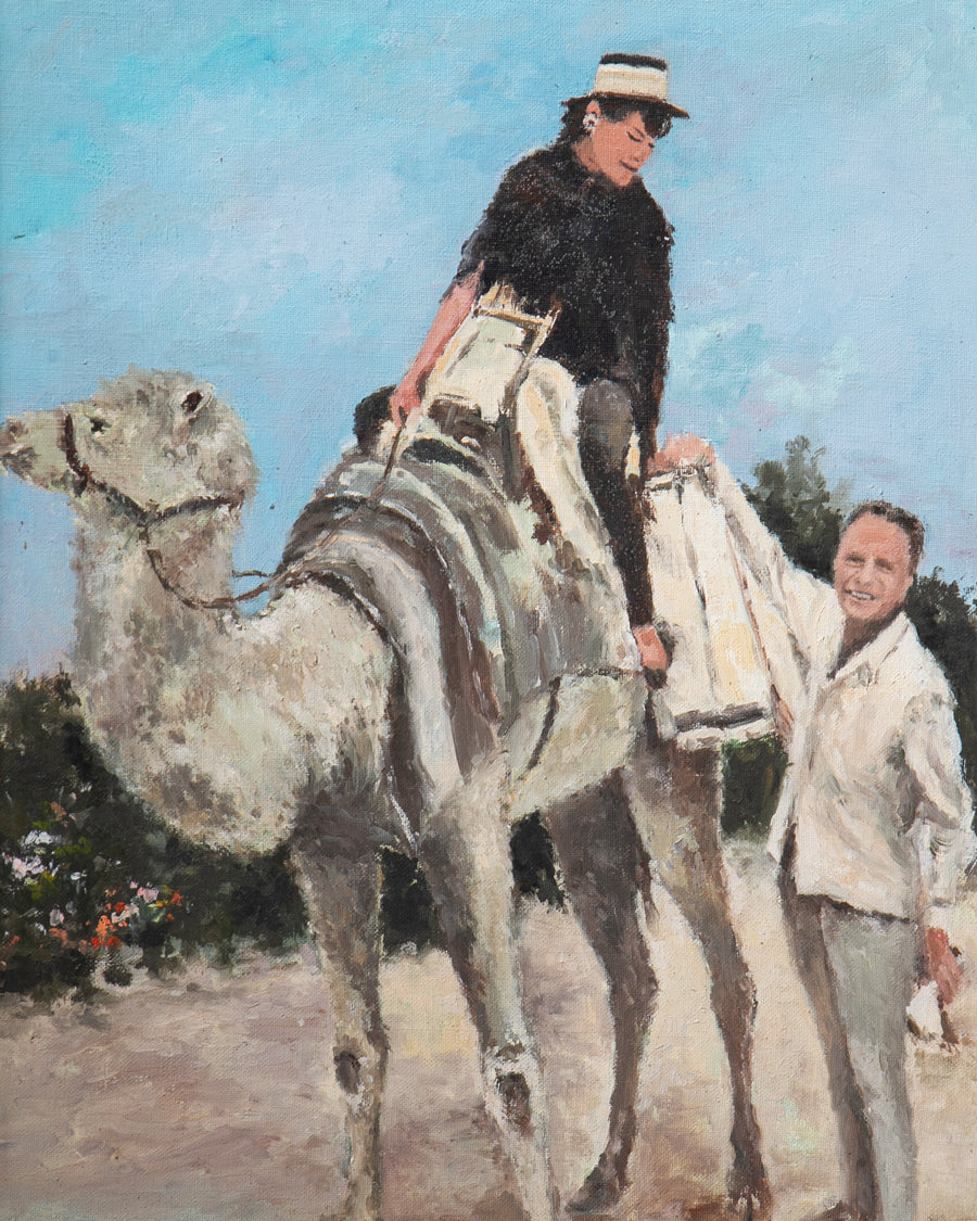 Vintage French Oil Painting, Cannes Film Festival 1964, Signed R. Peyre
