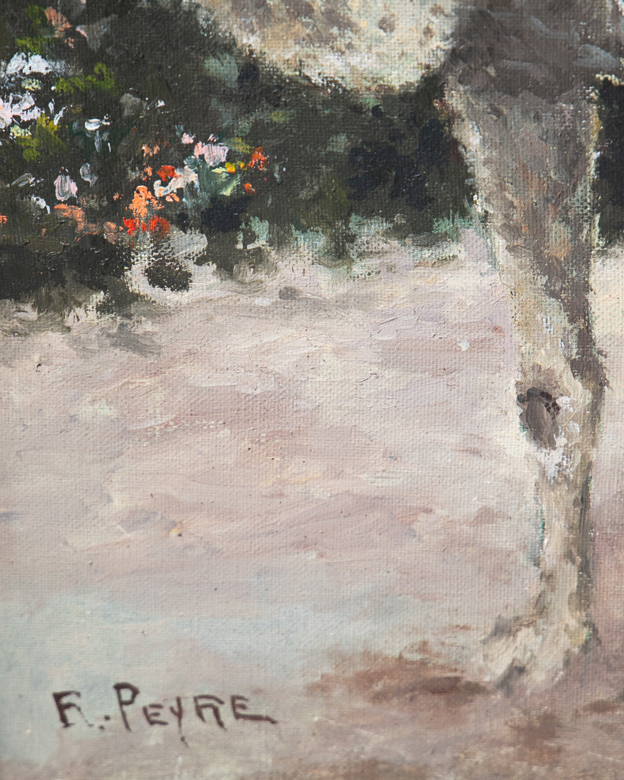 Vintage French Oil Painting, Cannes Film Festival 1964, Signed R. Peyre
