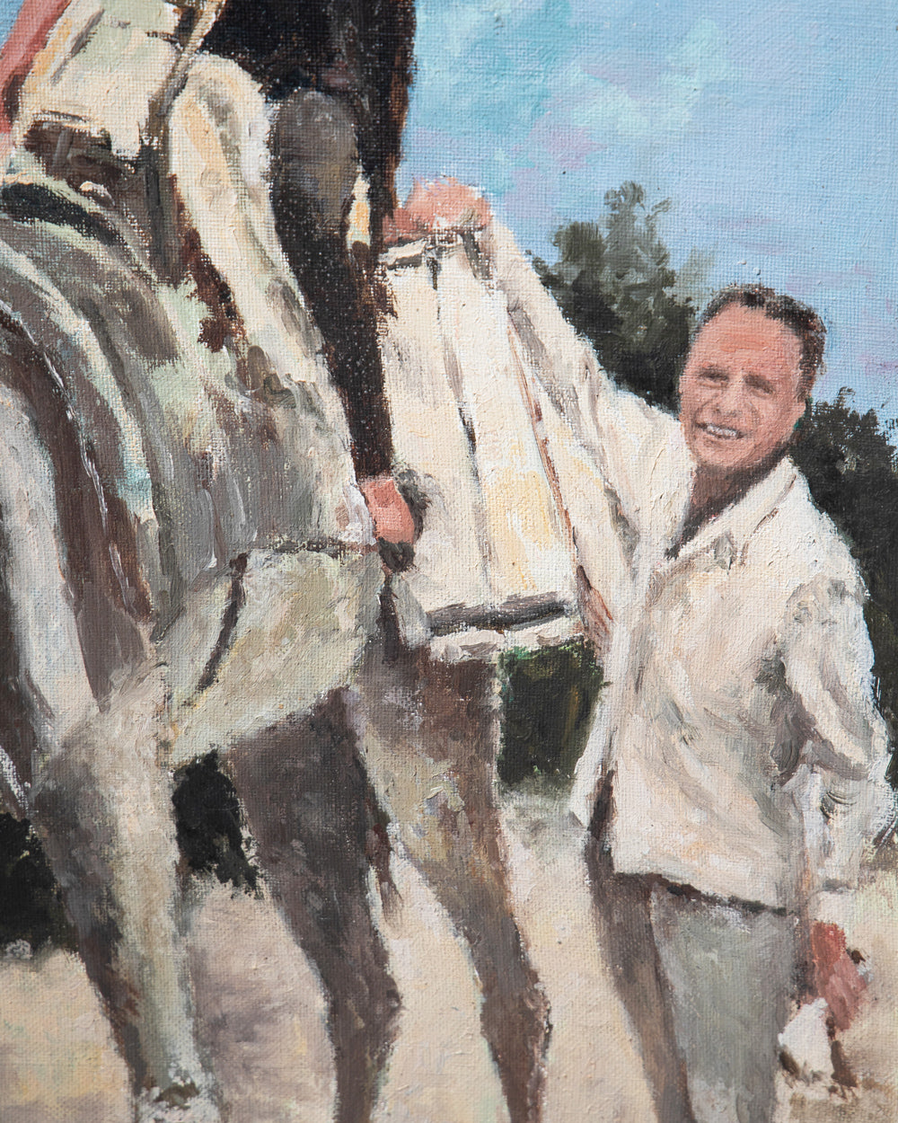 Vintage French Oil Painting, Cannes Film Festival 1964, Signed R. Peyre