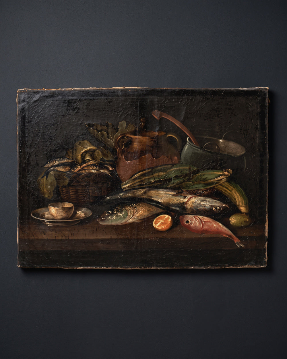 A Pair of Neapolitan Fish Still Lifes, 19th Century