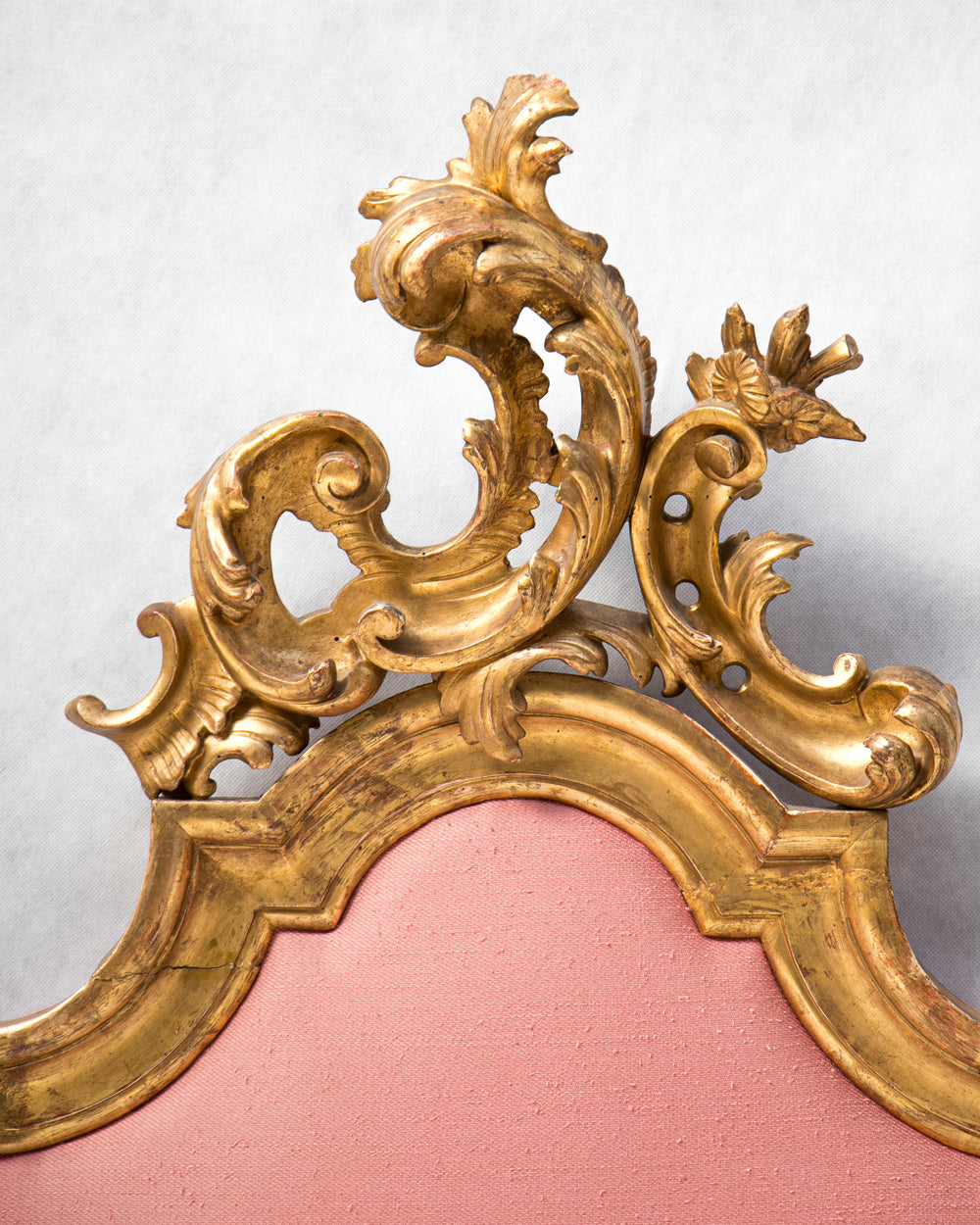 19th Century Italian Rococo Style Carved Giltwood Headboard
