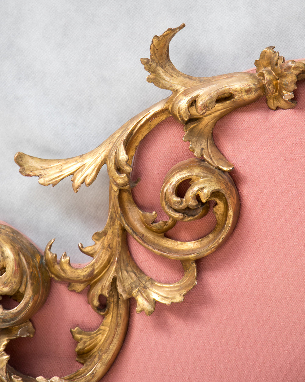 19th Century Italian Rococo Style Carved Giltwood Headboard