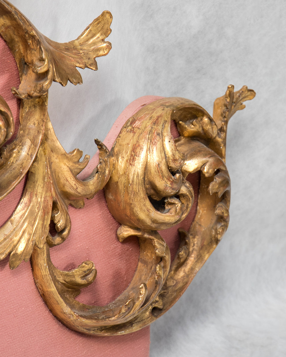 19th Century Italian Rococo Style Carved Giltwood Headboard