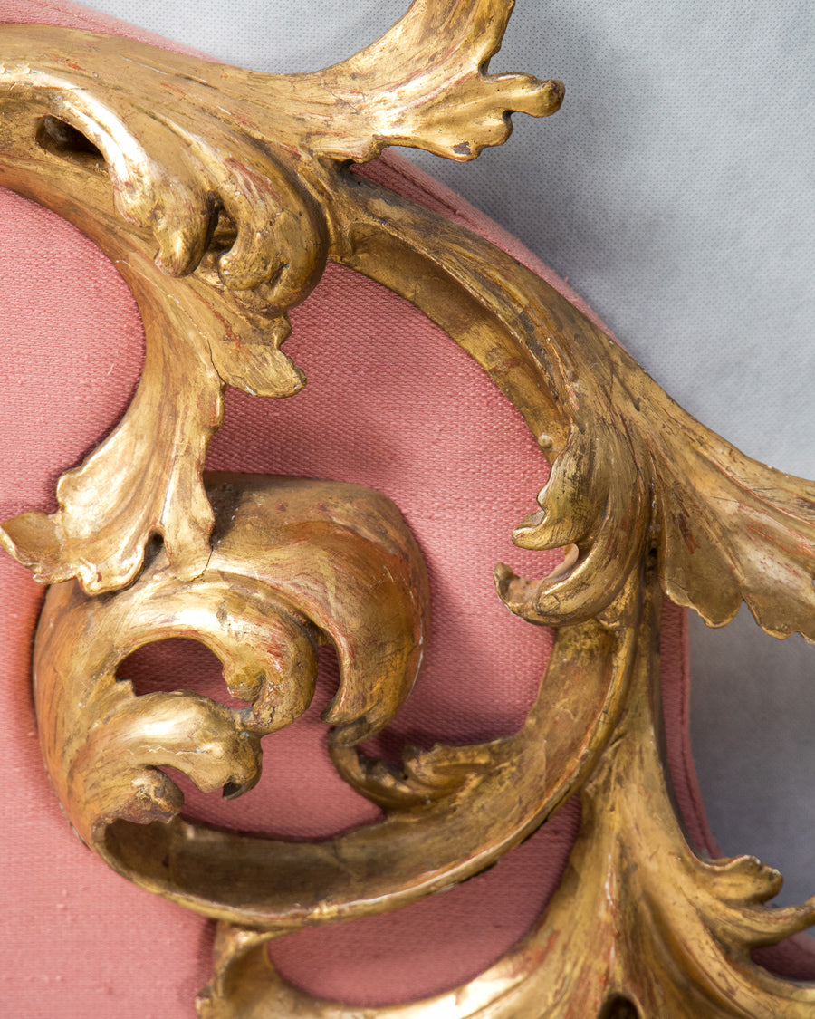 19th Century Italian Rococo Style Carved Giltwood Headboard