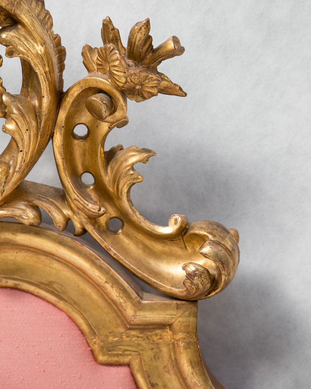 19th Century Italian Rococo Style Carved Giltwood Headboard