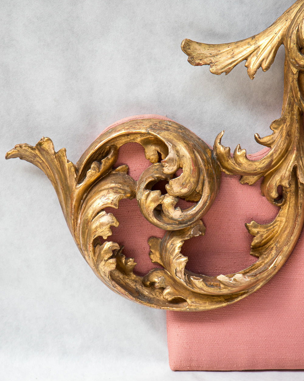 19th Century Italian Rococo Style Carved Giltwood Headboard