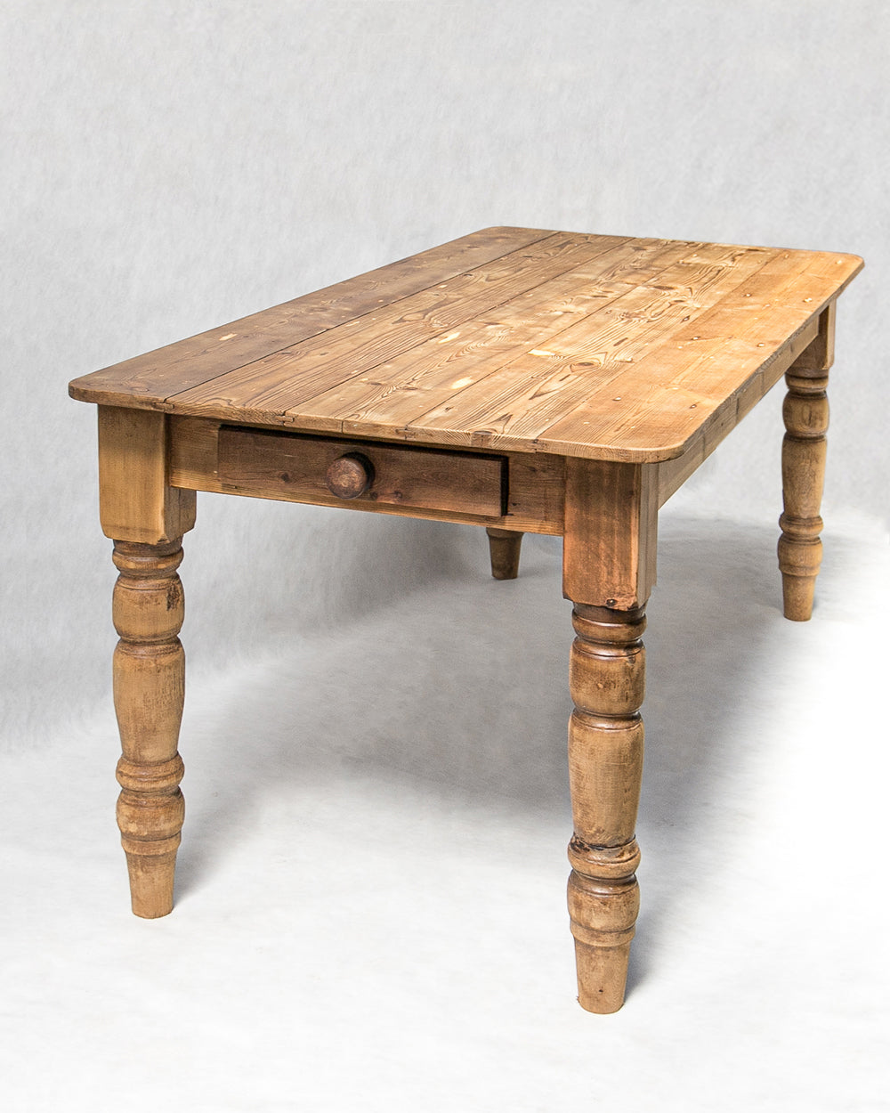 Vintage French Provincial Pine Farmhouse Dining Table