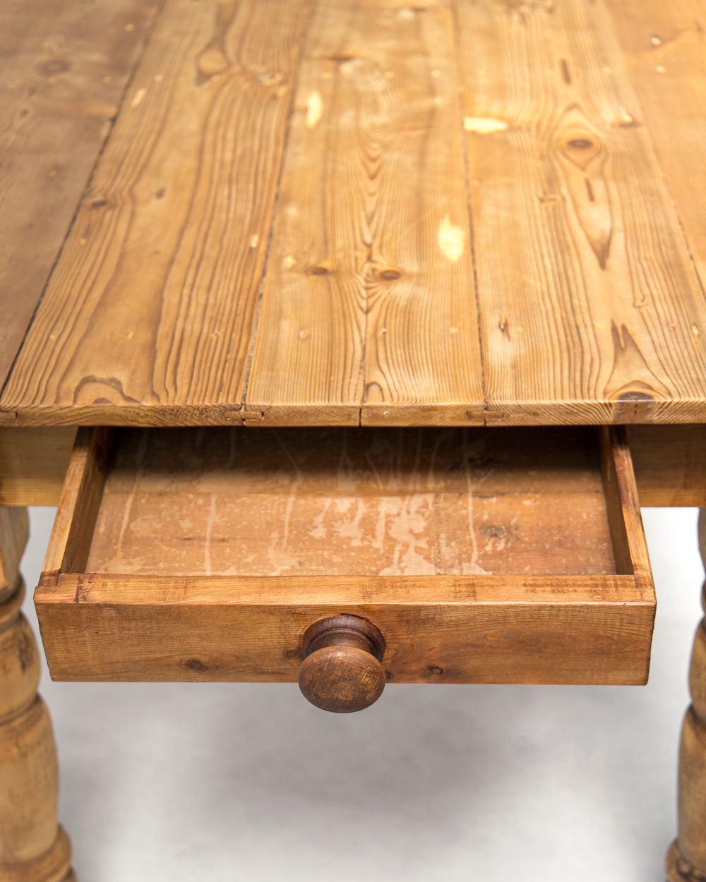 Vintage French Provincial Pine Farmhouse Dining Table