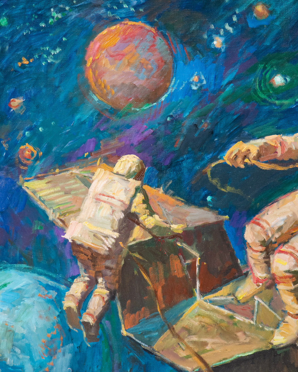 The Cosmonauts, Oil Painting by Anatoliy (Nikitovich) Yanev, 1980s
