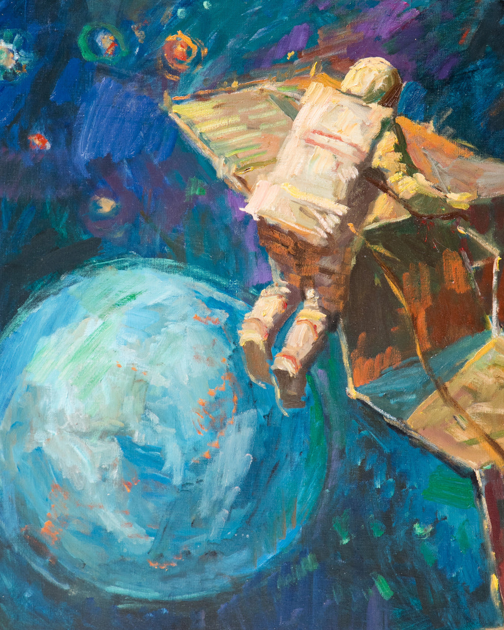 The Cosmonauts, Oil Painting by Anatoliy (Nikitovich) Yanev, 1980s