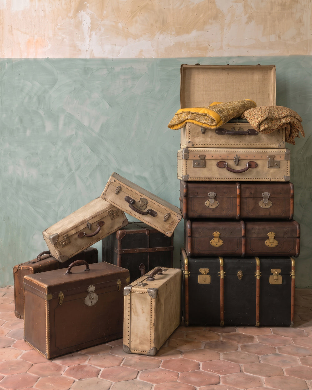 Cube Shaped Vintage Trunk