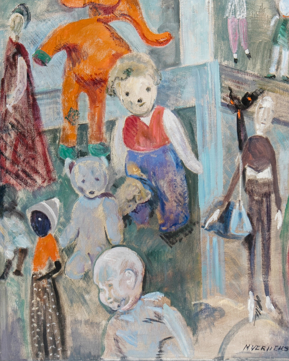 Waterloo Puppets — Oil on Canvas, by Margaretha Verheus, 1969