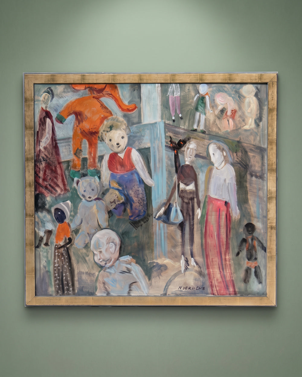 Waterloo Puppets — Oil on Canvas, by Margaretha Verheus, 1969
