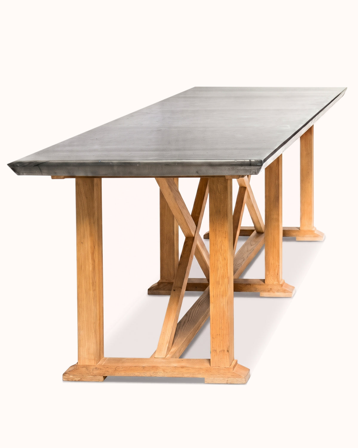 Vintage Zinc-Topped Work Table